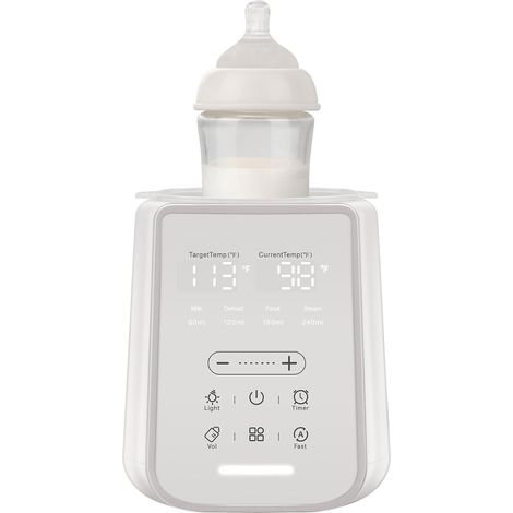 Scalda biberon con timer e luce notturna, scalda latte 8 in 1 per biberon, 48 ore di calore, riscaldamento rapido senza BPA, temperatura regolabile (1/5)