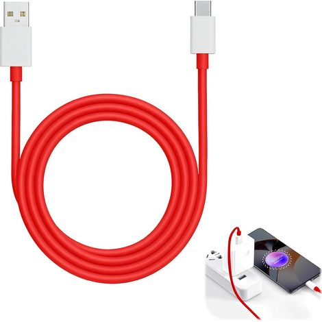 Cavo di ricarica USB-C da 10 A per OnePlus 80 W, cavo di ricarica rapida USB Type-C da 2 m, cavo di ricarica rapida Type-C per 11 Nord 2T Nord CE 3 Lite OPPO A94 Pad Find Reno (1/5)