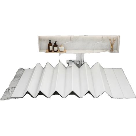 Couvercle de baignoire, 160cm x 70cm, Design pliable, Matériau PVC, Forme rectangulaire, Capacité de charge : 5kg (1/5)