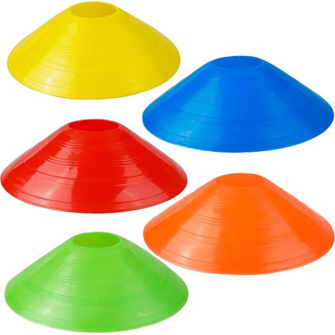 Cônes de Marqueurs Pièces Plots Sport Cônes de Disques Variété de Couleurs Cone Sport Football Cone de Signalisation Plots de Marquage pour Entraînement Football (1/5)