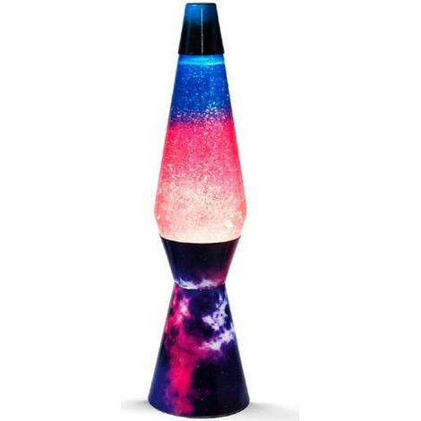 i-total Lava-Lampe Retro Blau und Rosa 40 cm
