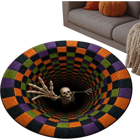 Alfombra de Halloween - Alfombra redonda antideslizante para el suelo - Ilusión óptica - 80 (1/5)