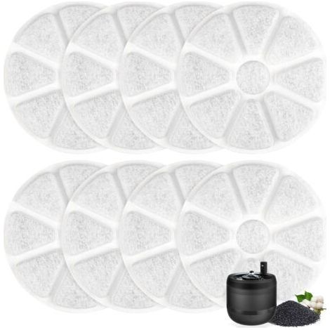 8 Filter für Philips Wasserbrunnen - Pet Series, PAW3210/02 Katzenbrunnen, Ersatzfilter mit Aktivkohle, Dreifach-Filtersysteme (1/5)