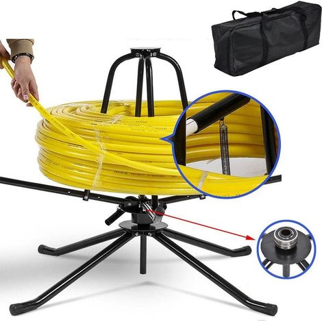 Max.300KG 600 Meter Rohrhaspel Abroller Fußbodenheizungsrohr Aufwickler für Rohr 16-32 mm PEX PERT AL/PEX Verbundrohr Fußbodenheizung Kabelabroller Kabel Aufroller Abrollgerät Abrollhaspel mit Tasche (1/5)