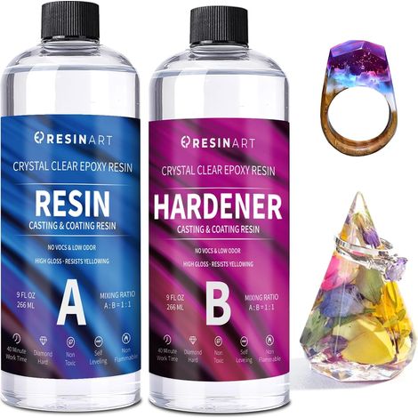 Kit Résine Époxy Débutants 532ml Non Toxique Transparente 1:1 (1/5)