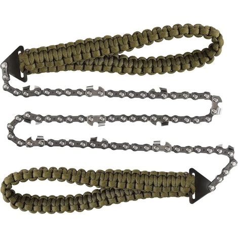Folding Chainsaw, Pocket Chain Saw with Paracord Handle Folding Chain Hand Saw Outdoor Survival Gear for Camping Hiking