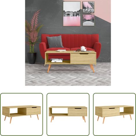 Holz Couchtisch - Couchtisch Sonoma-Eiche 100x49,5x43 cm Holzwerkstoff (1/5)
