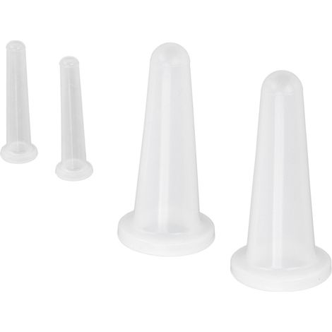 Ensemble de 4 ventouses de massage facial en silicone blanc à aspiration sous vide pour usage cosmétique à domicile (1/5)