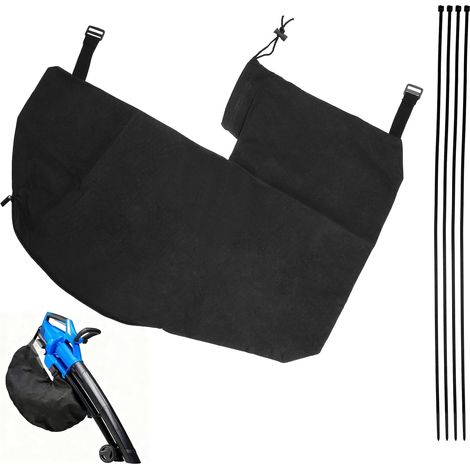 Leaf Vacuum Cleaner Bag Compatible with GE-CL 36 Li E Solo Gardenic Hof 3000W Universal Zip Collector, Durable Reusable Fabric, 4 Collars Included, Ideal for Garden Lawn (1/5)
