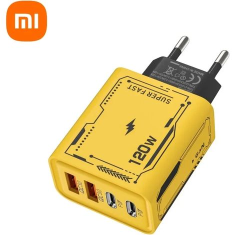 Chargeur Xiaomi 120 W à charge ultra rapide Type-C GaN, adaptateur de charge USB-C QC 3.0 pour iPhone, Samsung et Xiaomi (1/5)