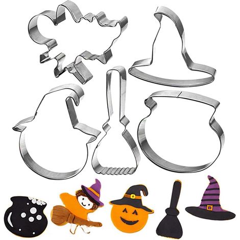 Juego de 5 cortadores de galletas de acero inoxidable para Halloween (1/5)