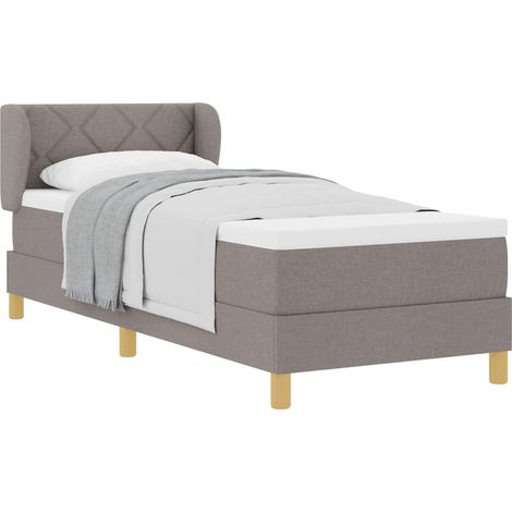 Maison Exclusive - Lit à ressorts avec matelas Taupe 80 x 200 cm tissu