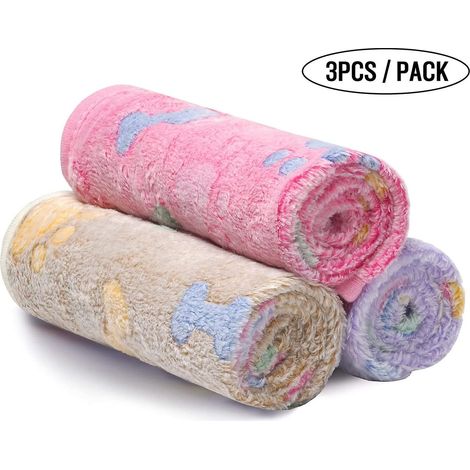 ultra-soft Plush Dog/cat Blanket 3 Pieces Bone Small (60 40cm) (1/4)