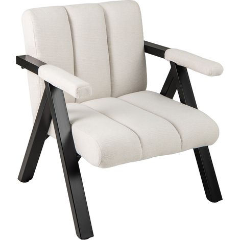 COSTWAY Oversized Accent Chair Comfy Reading Chair with Metal Frame-Beige (1/5)