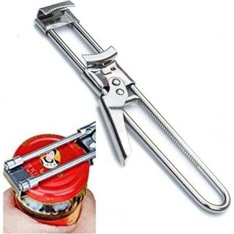 Ouvre-bocal multifonctionnel réglable en acier inoxydable, pince à couvercles de conserve, avec manuel d'instructions, accessoires de cuisine. (1/4)