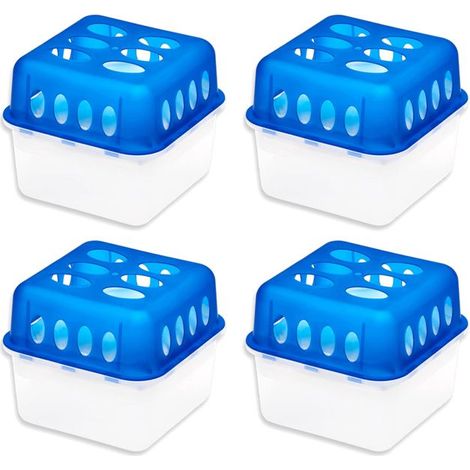 Lot de 4 déshumidificateurs absorbeurs d'Humidité carré compact, contenance 400 g - Hauteur 11,5 x Longueur 14 x Profondeur 14 cm (1/5)