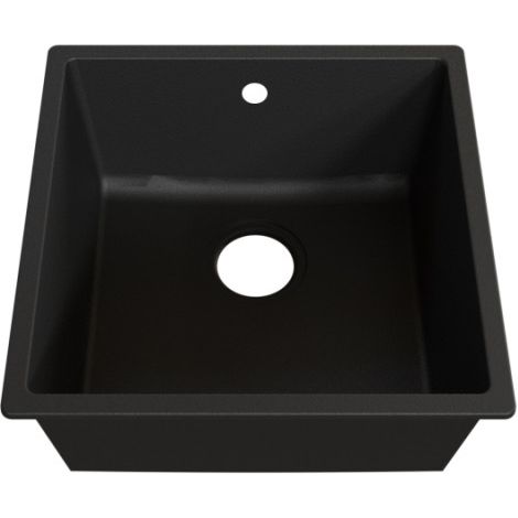 Cuve RESIROC - évier 1 bac sans égouttoir - 44 x 44 cm - Noire (1/3)