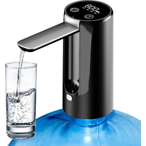 Pompa elettrica per bottiglie d'acqua con 3 velocità di flusso, funzione di dosaggio, pieghevole, con porta USB, ideale per casa e campeggio. (1/5)