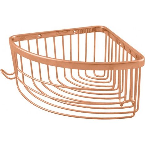 Porte-savon triangle d'angle COLORADO en laiton rose gold brossé 20,5x20,5 cm (1/2)