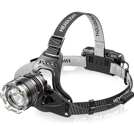 Linterna frontal LED recargable de 50.000 lúmenes, 6 modos, 5200 mAh, IPX6, ajustable. (1/5)