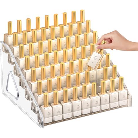 7 Couches Rangement Vernis a Ongle,Boite Rangement Vernis à Ongles en Acrylique Transparent Rangement Vernis Semi Permanent pour Huiles Essentielles et Peintures(35 x 17 x 7 cm) (1/5)