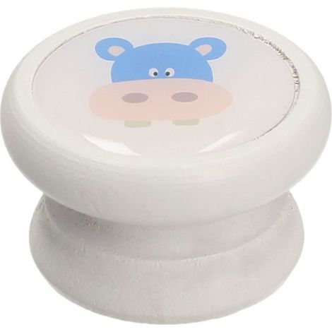 Pomo GD07, blanco mate, hipopótamo (1/4)