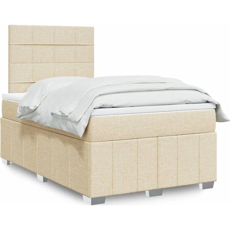 Boxspringbett mit Matratze Creme 120x200 cm Stoff