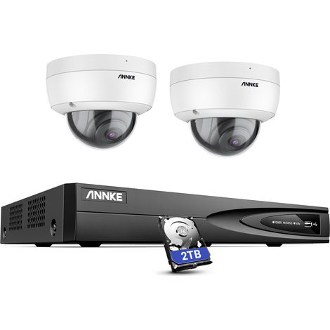 ANNKE 8 Channel NVR IP 3K IR Network Camera Security Camera System Color Night Vision Audio Record IP67 Weatherproof CCTV Kit  2×Camera - 2TB HDD (1/5)