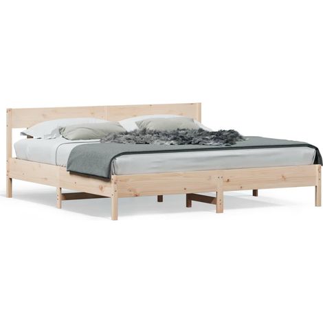 Maison Exclusive - Massivholzbett ohne Matratze 200x200 cm Kiefer
