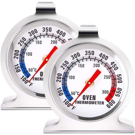 Set mit 2 Ofenthermometern, 300 °C/600 °F Thermometer zum Kochen und Zubereiten von Speisen, Edelstahlthermometer für Holzöfen, Brotbacköfen und Konditoreien - INHHUB (1/5)