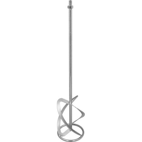 1 broche de mélangeur, axe M14, Ø12x60 cm, métal chromé, pour mortier plâtre peinture (1/5)