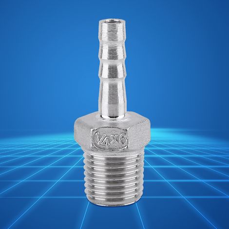 Raccord d'extrémité de tuyau cannelé en acier fileté mâle (1/4" x 6 mm) (1/3)