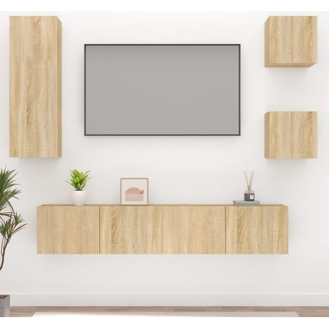 5-tlg. TV-Schrank-Set Sonoma-Eiche Holzwerkstoff