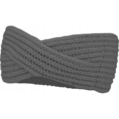 Diadema con orejas, ancha, gruesa, cálida, de invierno, tipo turbante, grafito, 54/58 V021C (1/2)