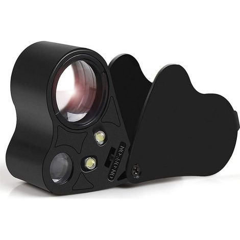 Loupe de bijoutier lumineuse 30x 60x, pliable
