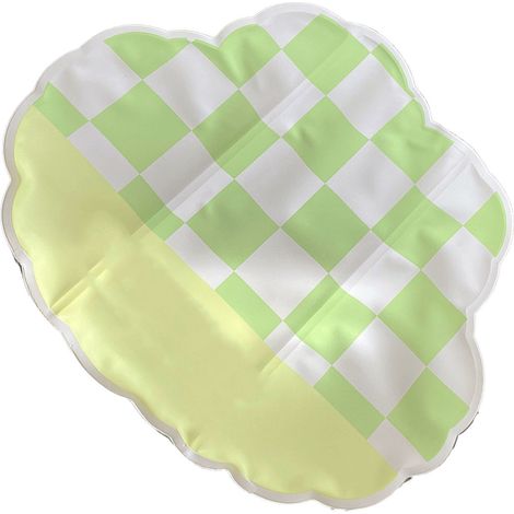 Coussin rafraîchissant pour chaise, pliable et portable, motif lapin à carreaux verts, idéal pour les étudiants et les employés de bureau. Coussin d'été délicat en gel glacé, motif lapin mignon et mig