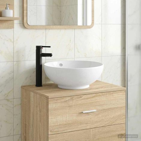 Lavabo de baño Negro Mate 44 x 44 x 16 cm Metal