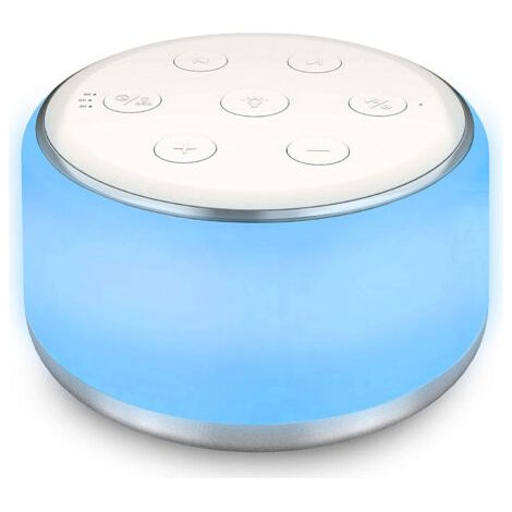Machine à bruit blanc pour bébés, adultes et enfants, fonctionne sur piles ou secteur, 34 sons apaisants avec veilleuse, appareil portable pour favoriser le sommeil. (1/5)