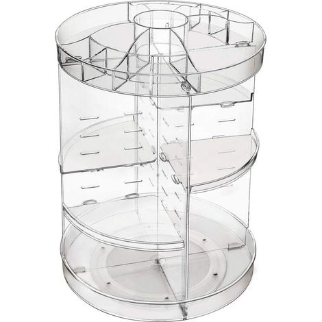 Rotatifs à 360 Degrés Réglable Organisateur Maquillage Rangement Maquillage, Support pour Brosse et Lèvres, Vanité de Salle de Bain Multifonction et Grande Capacité (1/3)