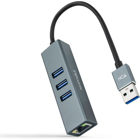 Convertisseur Usb 3.0 vers Rj45 Gigabit Hub 3xusb Nanocable 10.03.0407 (1/2)