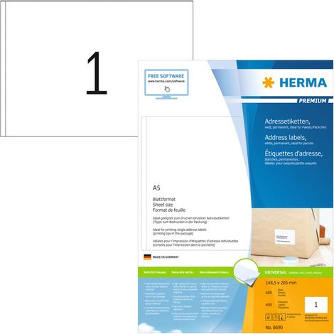 herma 8690 etiquetas universales blancas 14,8x20,5 cm (1/3)