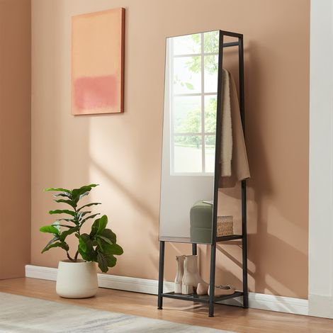 Miroir penderie Klilbojle 160 x 40 x 35 cm noir [en.casa]