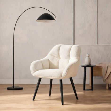Fauteuil cream en tissu Foam métal 52 x 53,5 x 78,5 cm (1/5)