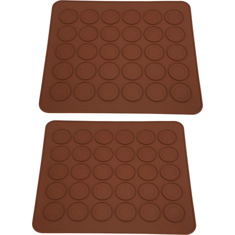 2 Pièces Tapis de Cuisson en Silicone Antiadhésif pour Macarons, 30 Cavités, Accessoire de Pâtisserie