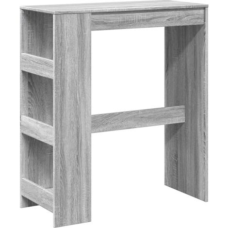 Maison Exclusive - Mesa alta bar con estantes madera gris Sonoma
