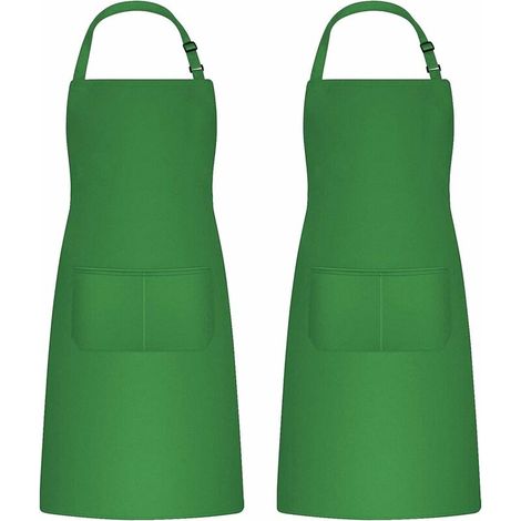 Delantal de cocina de 2 piezas  para hombre, impermeable y ajustable, delantal de chef con 2 bolsillos para cocinar, delantal de cocina profesional para cocinar, jardinería y restaurantes.