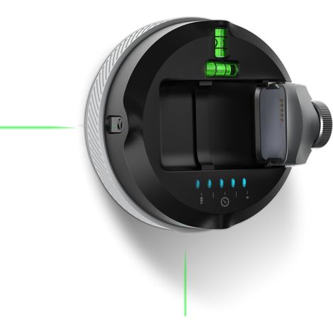 Niveau à bulle laser avec support mural – Niveau à bulle en croix avec ligne verticale et horizontale verte, adhère au mur, rotatif à 360 °, rechargeable par USB, pour bricolage (1/5)