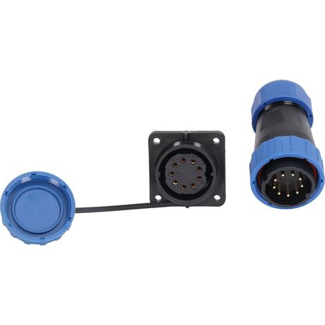 Connecteur étanche 380 V 45 A IP68, sans soudure, pour l'aviation, 9 broches, diamètre des contacts 1,8 mm / 0,07 po (1/5)
