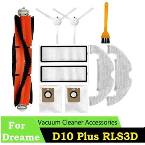 10-teiliges Zubehörset für Xiaomi Dreame Bot D10 Plus RLS3D L10 Plus/Z10 Pro Staubsauger, Haupt- und Seitenbürste, Filter, S (1/4)