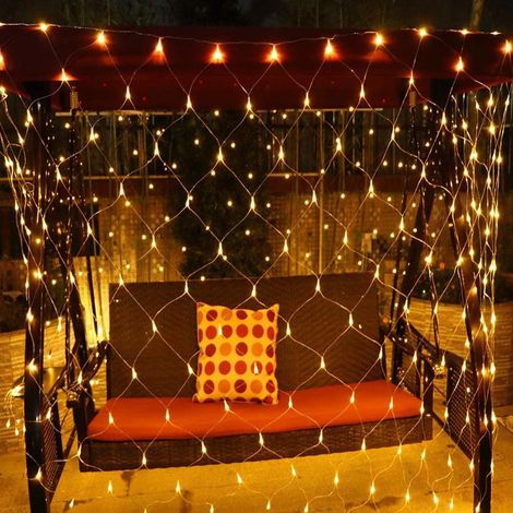 Filet Lumineux LED - 192 Ampoules - 3 x 2 m - Blanc Chaud - Étanche IP44 - Pour Intérieur Extérieur - Décoration Fêtes Mariages Noël (1/5)